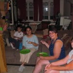 relaxing in living room