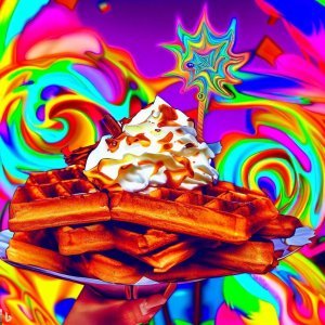 yeast-powered vegan waffles waffle party 9 version illustration