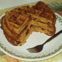 orange basil cornmeal vegan waffles