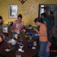 sampling waffle toppings