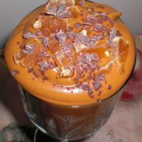 vegan chocolate pumpkin mousse waffle topping