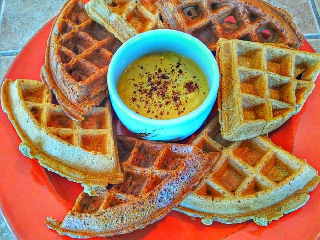pickled-mango-tahini-vegan-waffle-topping-2